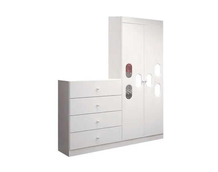 Quarto Infantil Meu Bebê 100% MDF Com Guarda-Roupa/Cômoda/Berço - Canaã - Branco - KidsBaby - Image 3