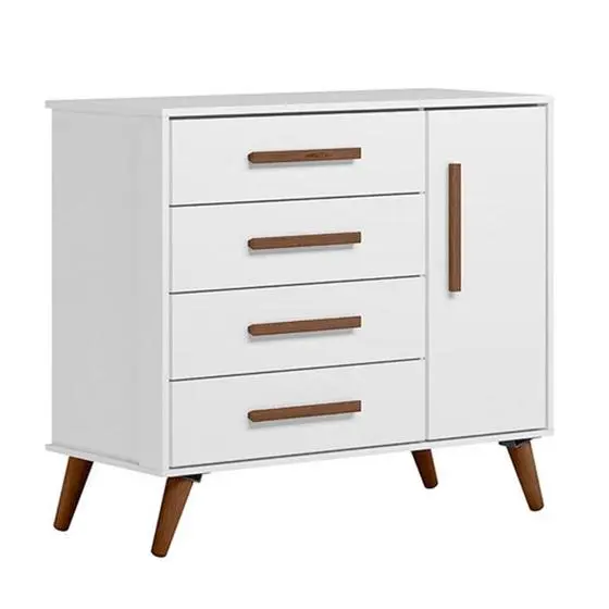 Berço Americano 3820 E Cômoda Infantil 3825 Q Encanto Retrô Branco Brilho - Qmovi - Image 2