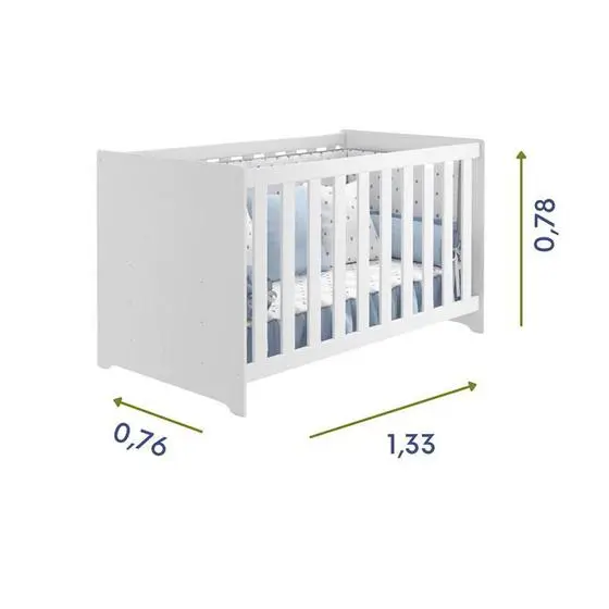 Quarto De Bebê Com Cômoda Infantil Sapateiro Gino E Berço Americano Mali Branco Acetinado Com Colchão Ortobom Reller - Image 9