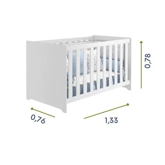 Quarto De Bebê Com Cômoda Infantil Sapateiro Gino E Berço Americano Mali Branco Acetinado Com Colchão Ortobom Reller - Image 9