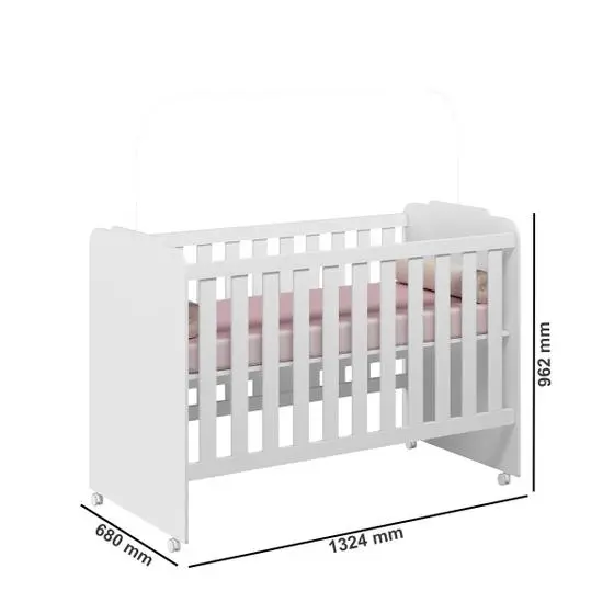 Quarto Bebe Completo Com Conjugado, Berço E Cômoda Sophia Branco - Peternella - Image 5