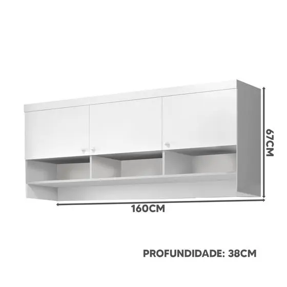 Quarto Completo De Bebê 4 Peças 100% MDF Branco Elias Shop JM Baby - Image 4