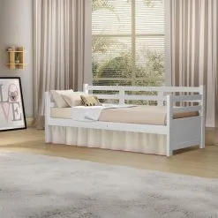 Cama Solteiro Babá Madeira Maciça Enjoy Mona Mais Nicho - Branco - ATRAENTE MOVEIS