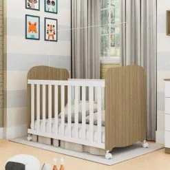 Berço Americano 100% MDF Com Rodízio Mimo - Móveis Peroba