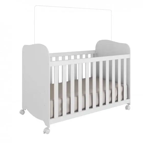 Quarto De Bebê Com Guarda Roupa 1 Porta Com Janela E Berço 100% MDF Uli Móveis Peroba - Image 11