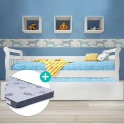 Cama Babá Júlia Com Cama Auxiliar Sem Gavetas Grão De Gente