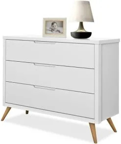 Comoda Infantil Planet Baby Old Clean 3 Gavetas Branco - POTENTE