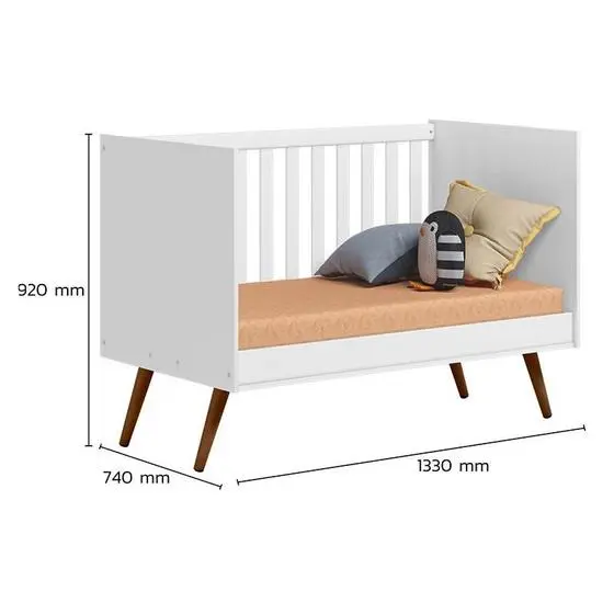 Berço Americano 3820 E Cômoda Infantil 3825 Q Encanto Retrô Branco Brilho - Qmovi - Image 5