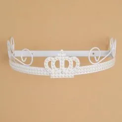 Dossel Suporte Berço Bebe Para Parede Enfeitado Coroa Branco - Frutos Da Casa