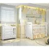 Quarto De Bebê Lisa Provençal Berço Mini Cama Lisa Cômoda Infantil Com Porta Branco Carolina Baby